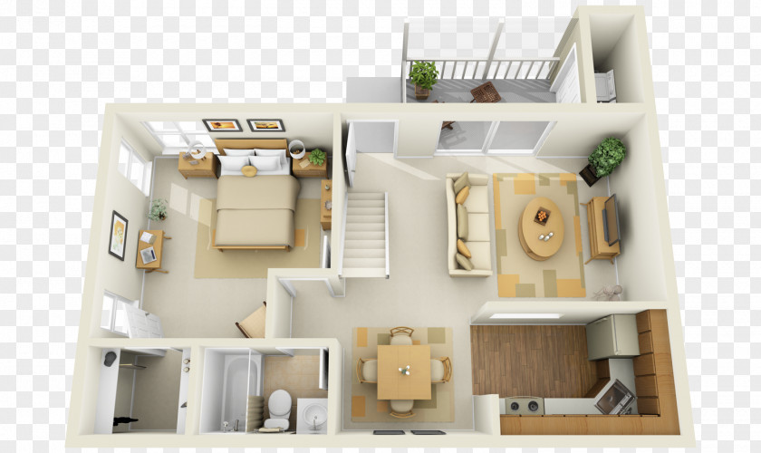 Layout Plan Studio Apartment House Renting Floor PNG