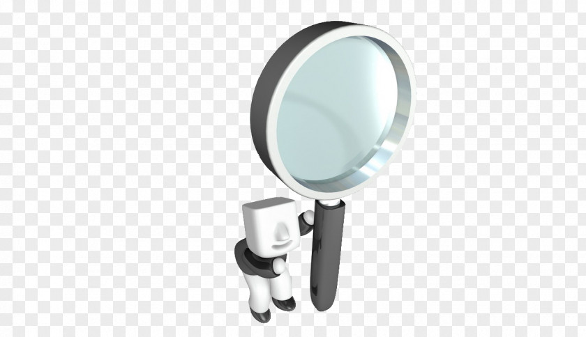 3D Villain With A Magnifying Glass PNG
