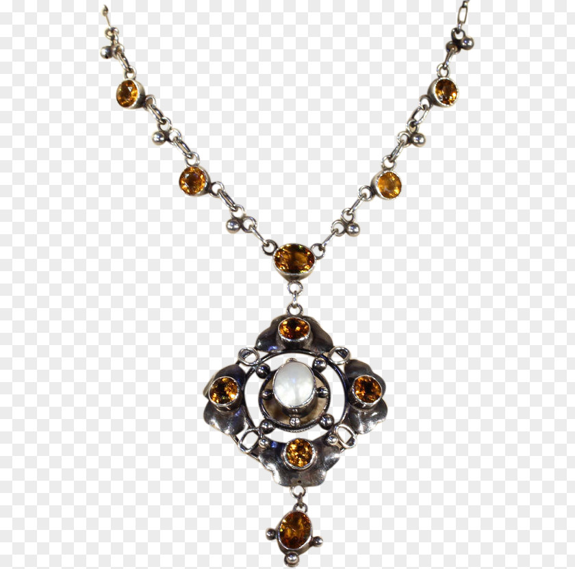 Necklace Jewellery Bead Pearl Citrine PNG