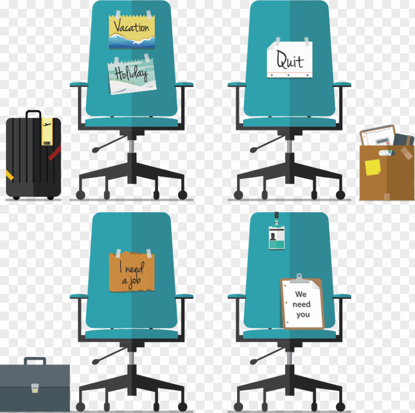 Vector Chair Office Flat Design Apartment PNG