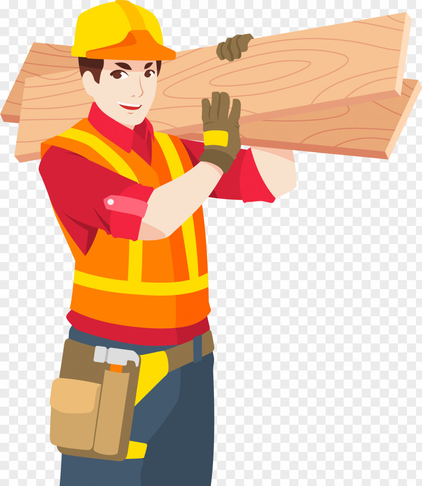 A Worker Carrying Board Of Wood Labor Day Download Labour PNG