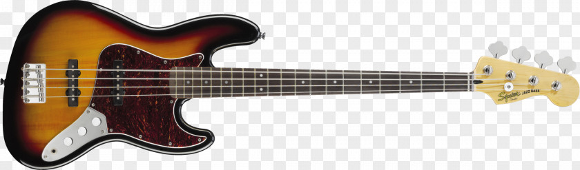 Electric Guitar Fender Jazz Bass Squier Sunburst PNG