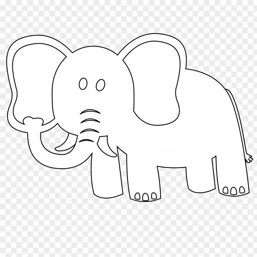 Elephant Drawing Coloring Book Line Art Clip PNG