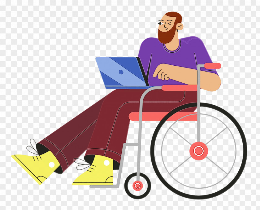 Cartoon Wheelchair Angle Line Furniture PNG
