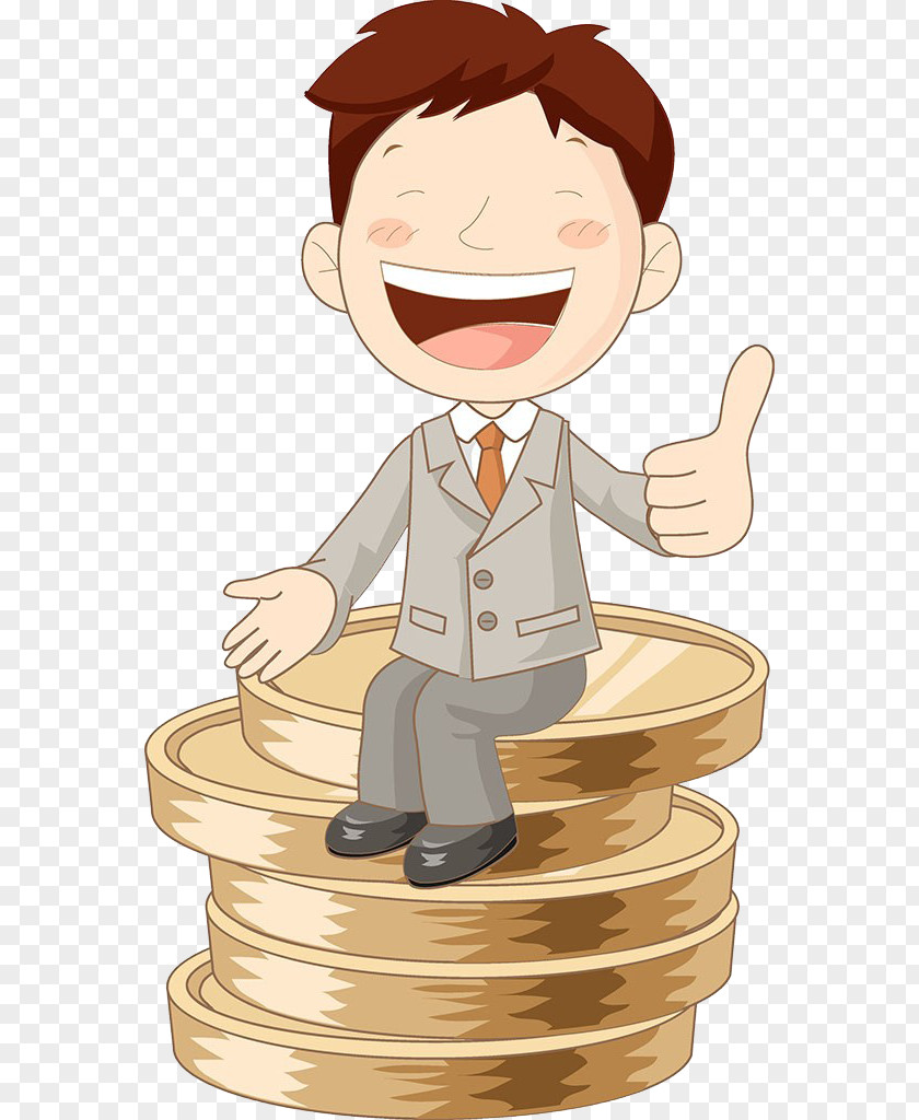 Men Sitting On Gold Coins Ub098ub294 Ube0cub79cub4dcub2e4 Money Illustration PNG