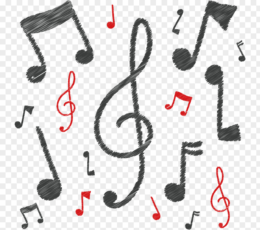 Creative Hand-painted Musical Notes Background Material Note PNG