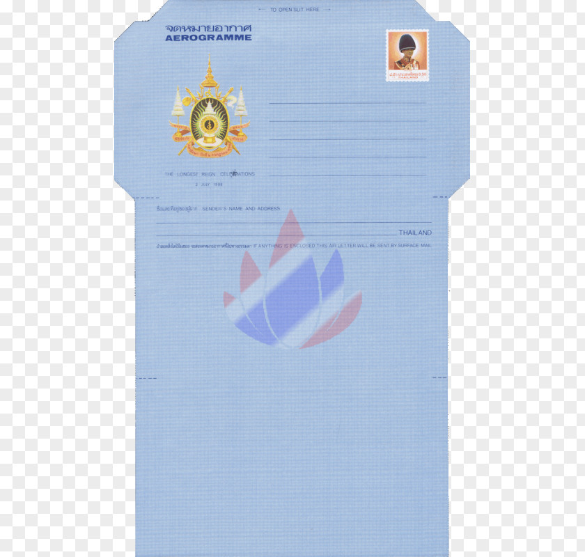 Envelope Paper Aerogram Postage Stamps Thailand PNG
