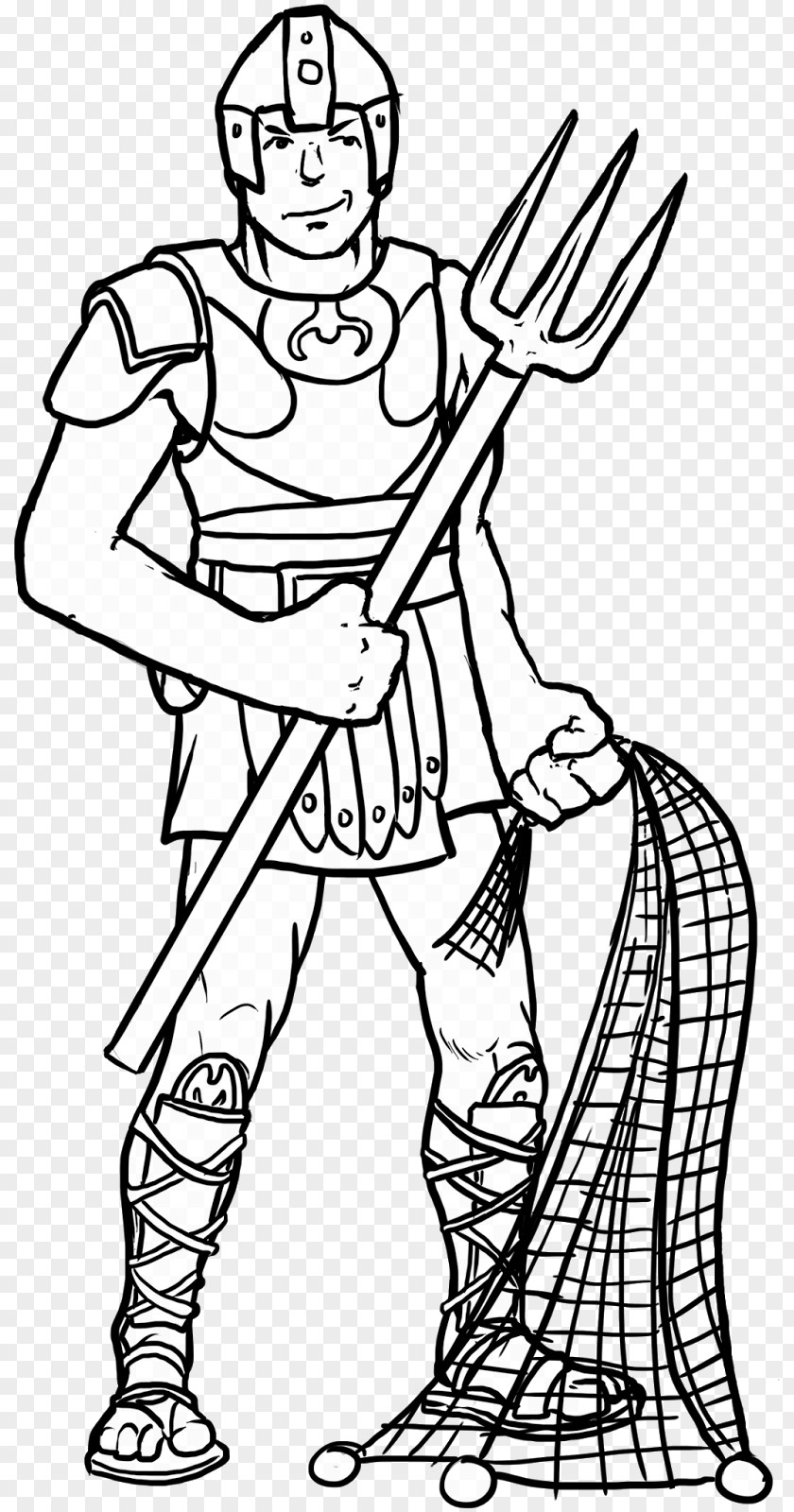 Gladiator Line Art Coloring Book Drawing Ancient Rome PNG