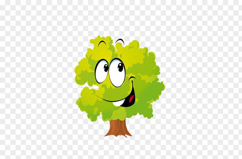 Happy Cute Green Tree Arborist Ash Trunk Clip Art PNG