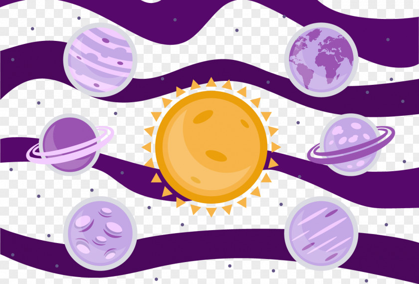Purple Galaxy Vector Text Cartoon Illustration PNG