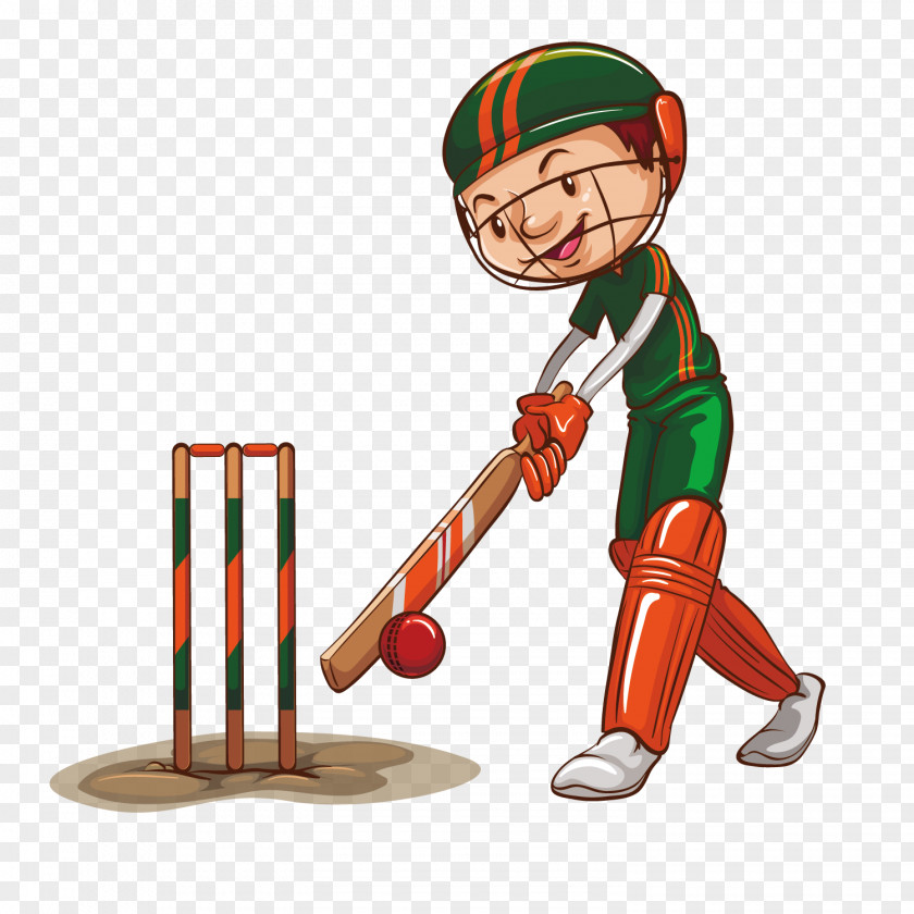 Vector Cartoon Boy Baseball Illustration Sport Cricket Clip Art PNG