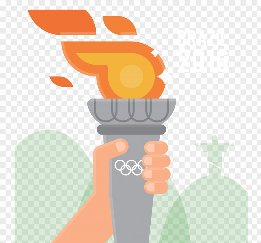 Brazil Rio Olympic Torch 2016 Summer Olympics Template PNG