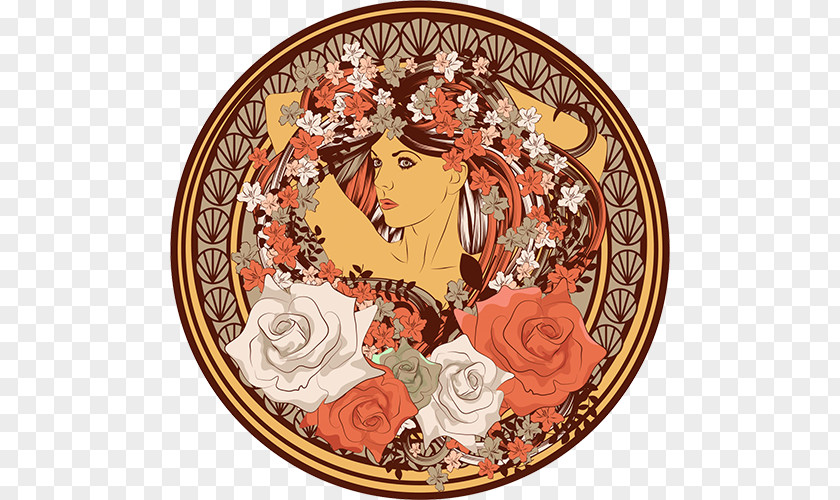 Design Art Nouveau Deco Coloring Book PNG