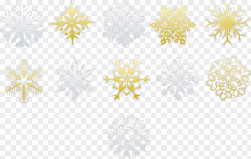 Gold Snowflake Style Collection Yellow Petal Pattern PNG
