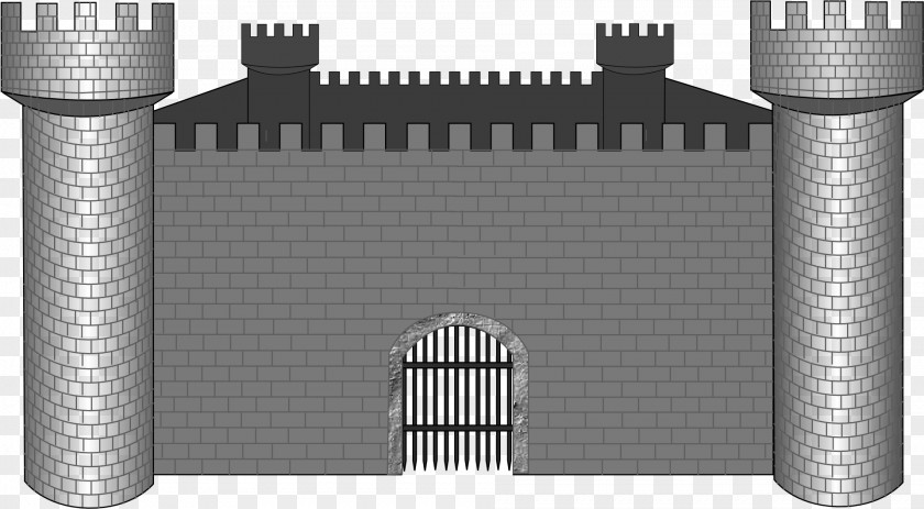 Gray Castle Fortification Stone Wall Clip Art PNG