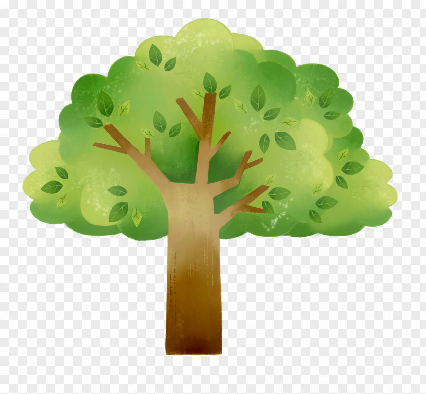 Green Tree Cartoon Map PNG