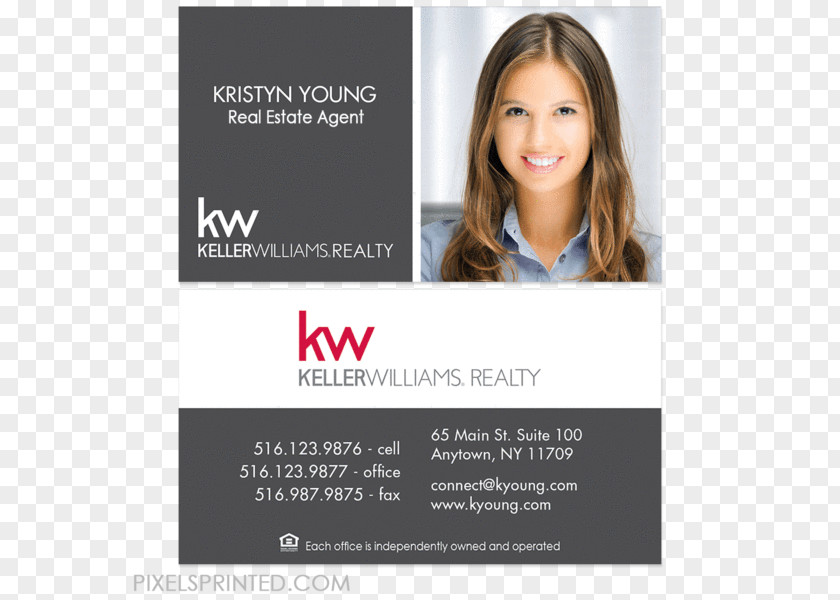 Real Estate Business Card Keller Williams Realty Agent Broker Post Cards PNG