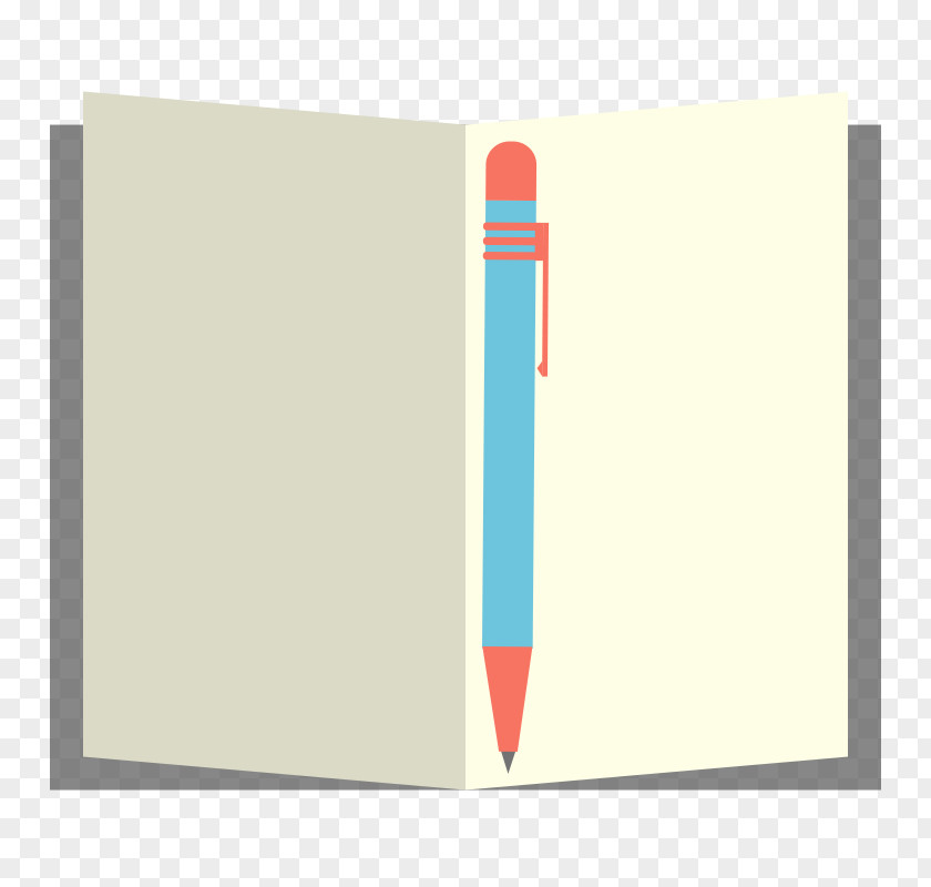 Yellow Paper Red And Blue Ballpoint Pen Notebook Notepad++ Clip Art PNG