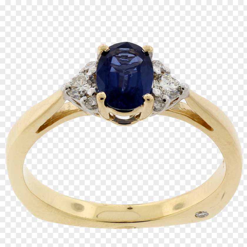 Sapphire Engagement Ring Diamond Gold PNG