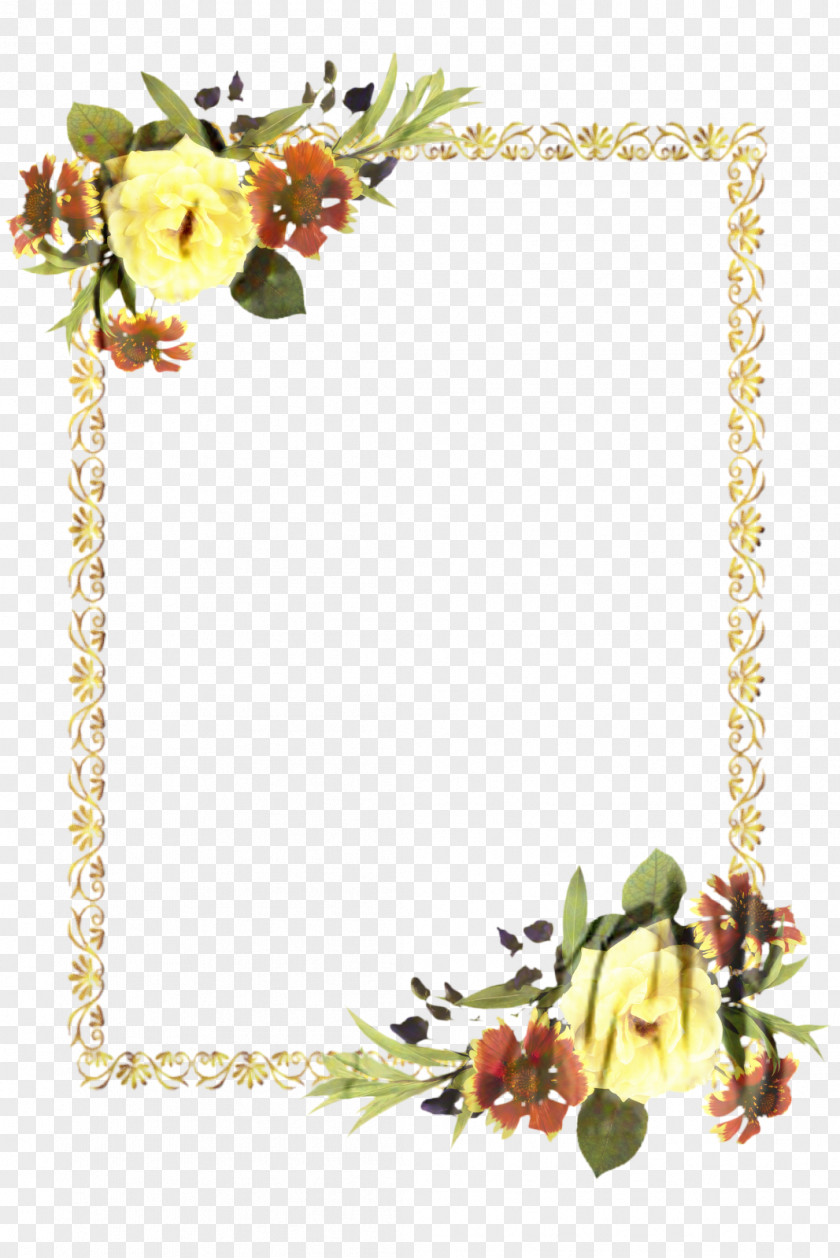 Twig Picture Frame Yellow Background PNG