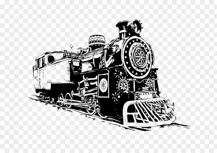 Black Train Rail Transport Steam Locomotive PNG
