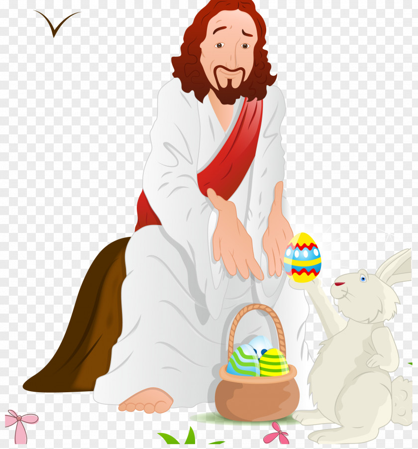 Jesus And Eggs Easter Bunny Resurrection Of Illustration PNG