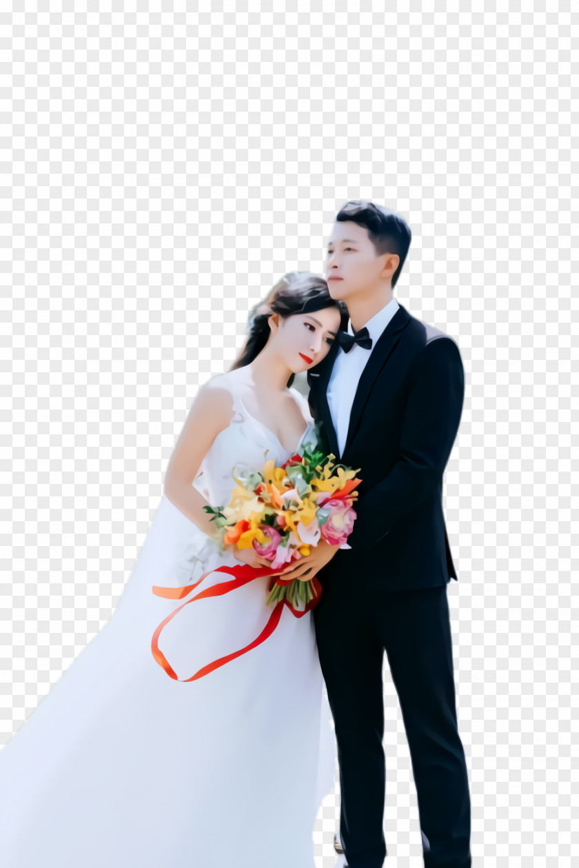 Peach Love Wedding Couple PNG