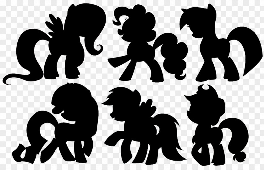 Silhouettes My Little Pony Rarity Rainbow Dash Pinkie Pie PNG
