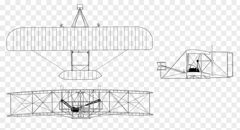 Airplane Wright Flyer Kitty Hawk Model B Brothers PNG