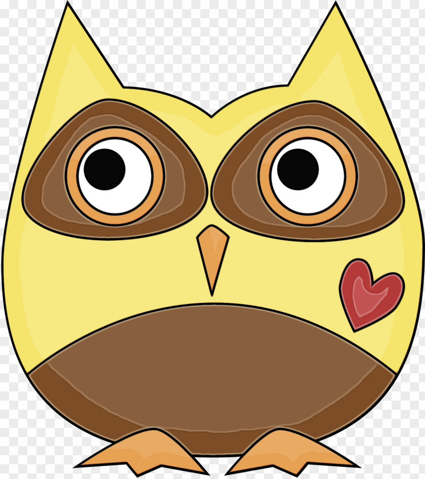Eastern Screech Owl Bird Of Prey Cartoon Clip Art Yellow PNG