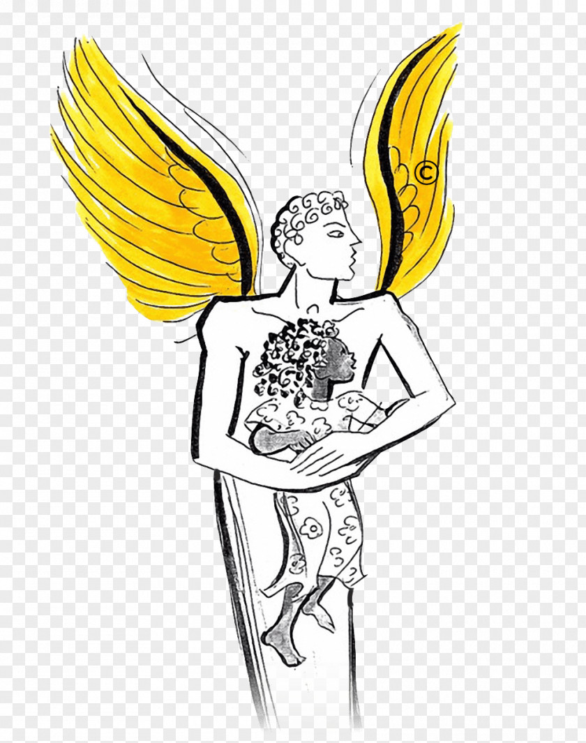 Kneeling Angel Sketch Fairy Illustration Music Visual Arts PNG