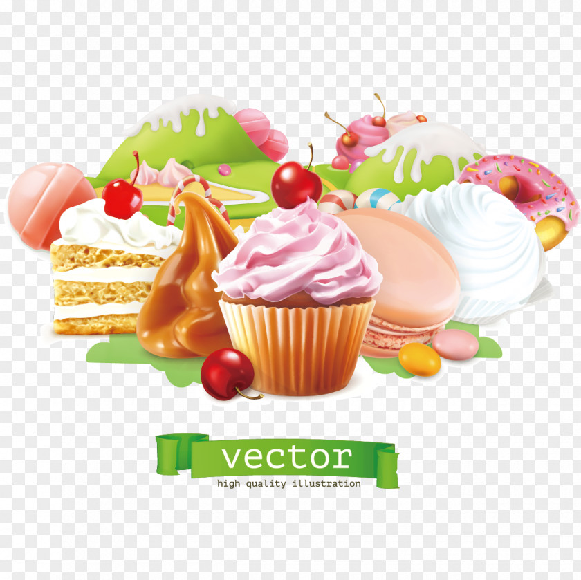 Vector Ice Cream Cake Cupcake Bakery Dessert PNG