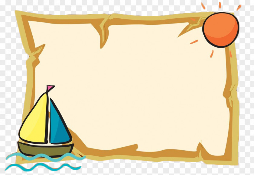 Cartoon Sea Border Text Box Clip Art PNG