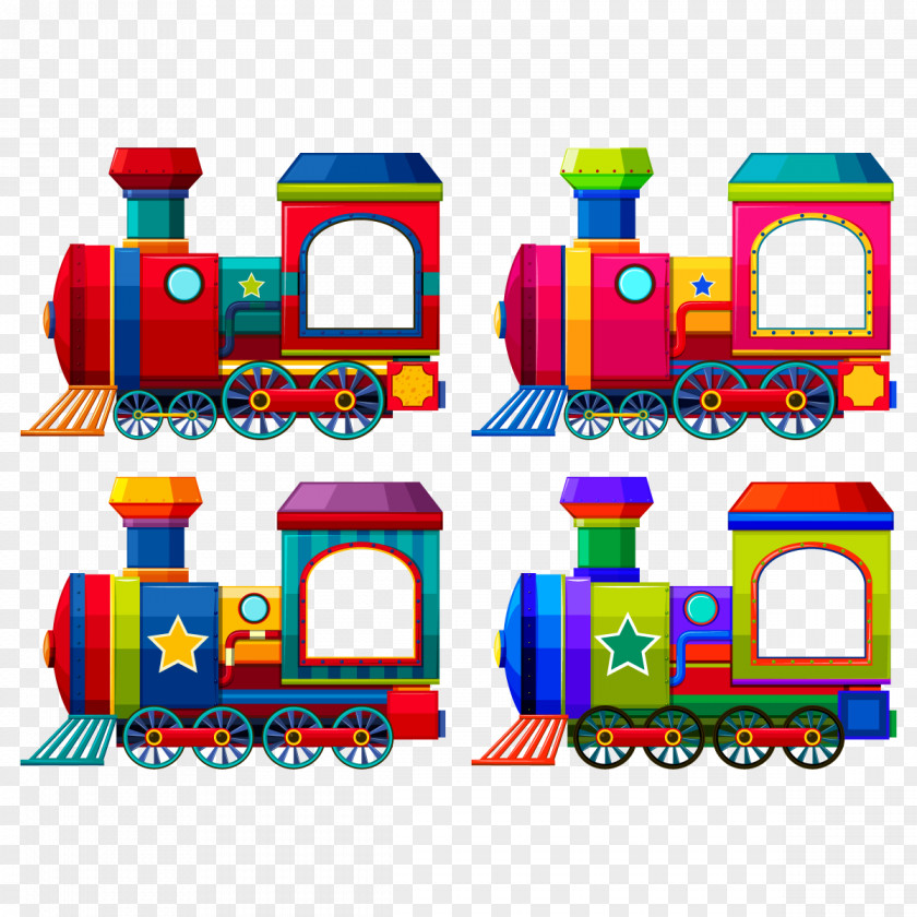 Vector Toy Train Rail Transport Passenger Car Locomotive PNG