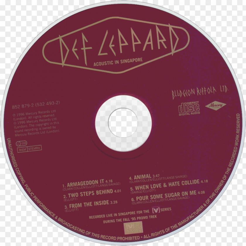 Def Leppard Compact Disc When Love & Hate Collide Slang Mirror Ball – Live More PNG