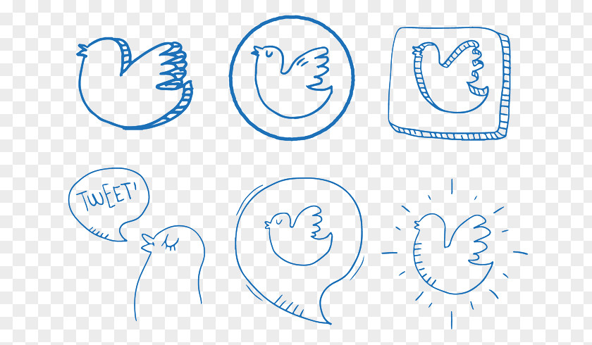 Twitter Bird Vector Set Icon PNG