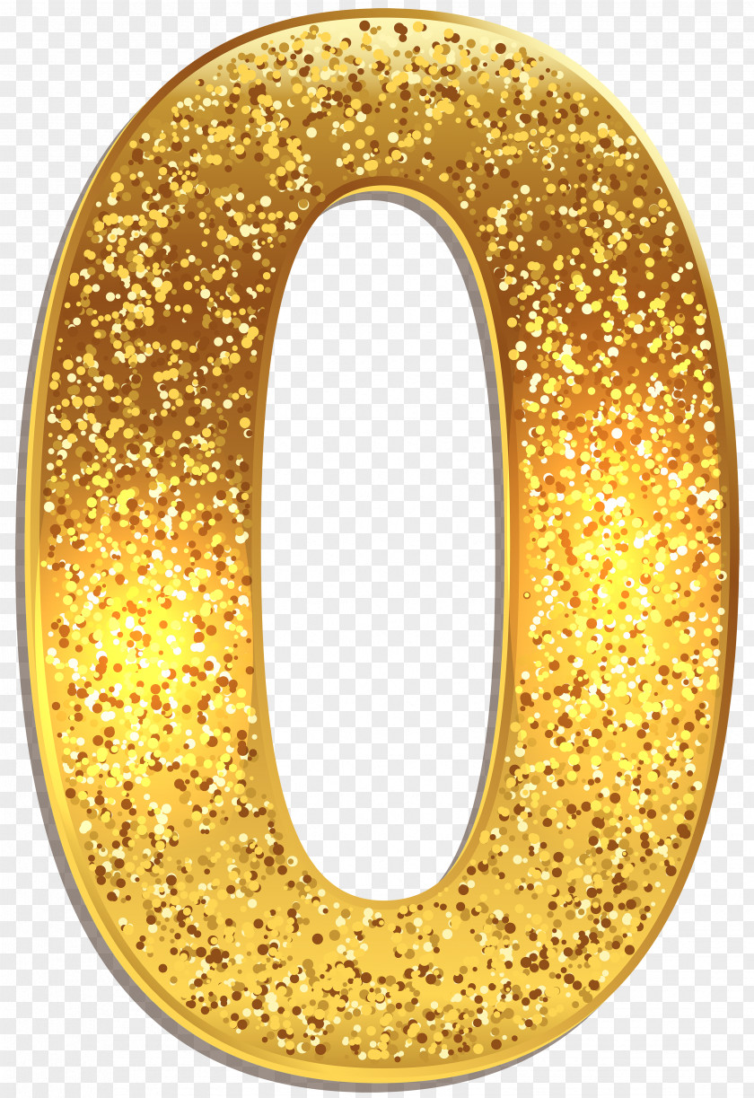 Number Zero Gold Shining Clip Art Image 0 PNG