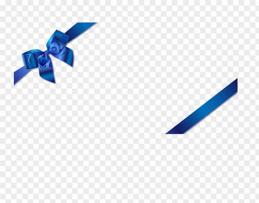Vector Hand-painted Blue Bow PNG