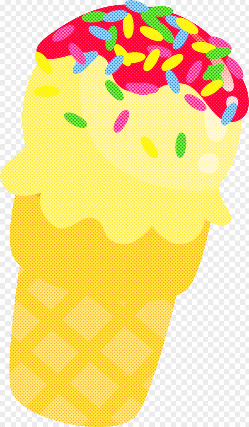 Yellow Ice Cream Cone Frozen Dessert Food PNG