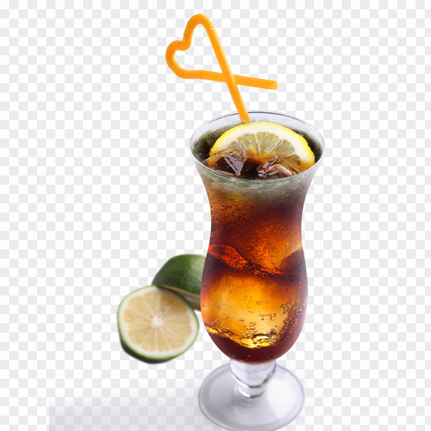 Frozen Lemon Tea Black Rum And Coke Long Island Iced Grog Lemonade PNG