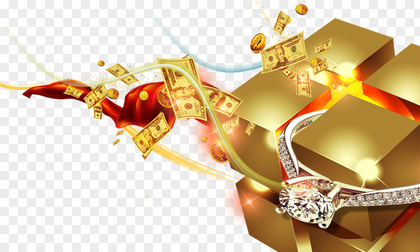 Golden Cube,Wealth Elements Gold PNG