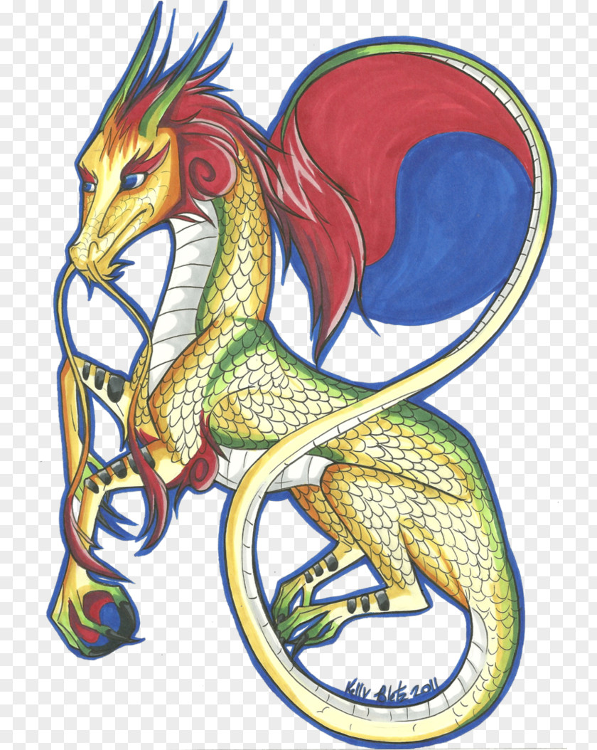 Korea Flag Korean Dragon Art Mythology PNG