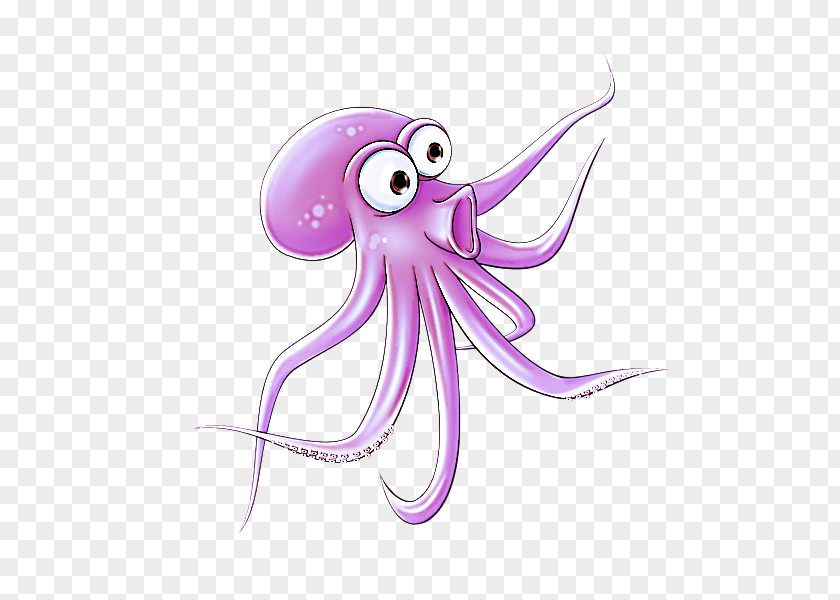 Giant Pacific Octopus Cartoon Pink PNG