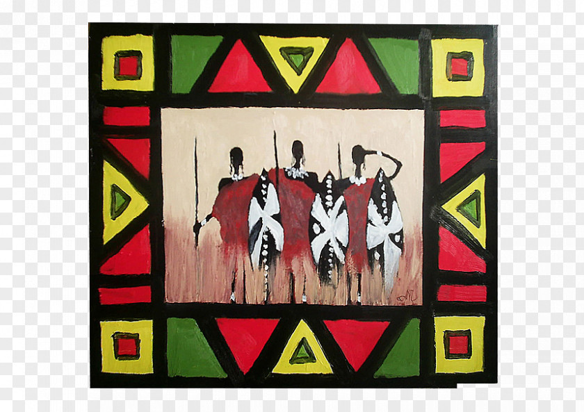 Handmade Abstract Painting Africa Poster Art PNG