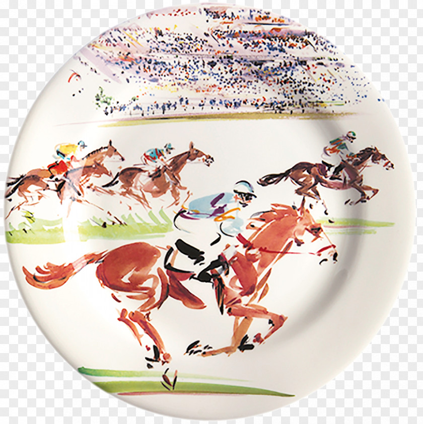 Plate Faïencerie De Gien Cleveland Cavaliers Horse PNG