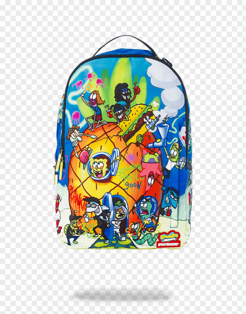 Spongebob Sold Sprayground Backpack Zipper Strap Bag PNG