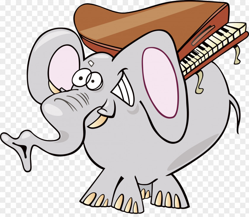 The Piano On An Elephant's Back Elephant Humour Stock Photography Illustration PNG