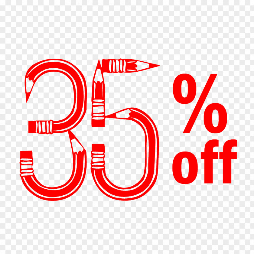 Back To School 35% Off Discount Tag. PNG