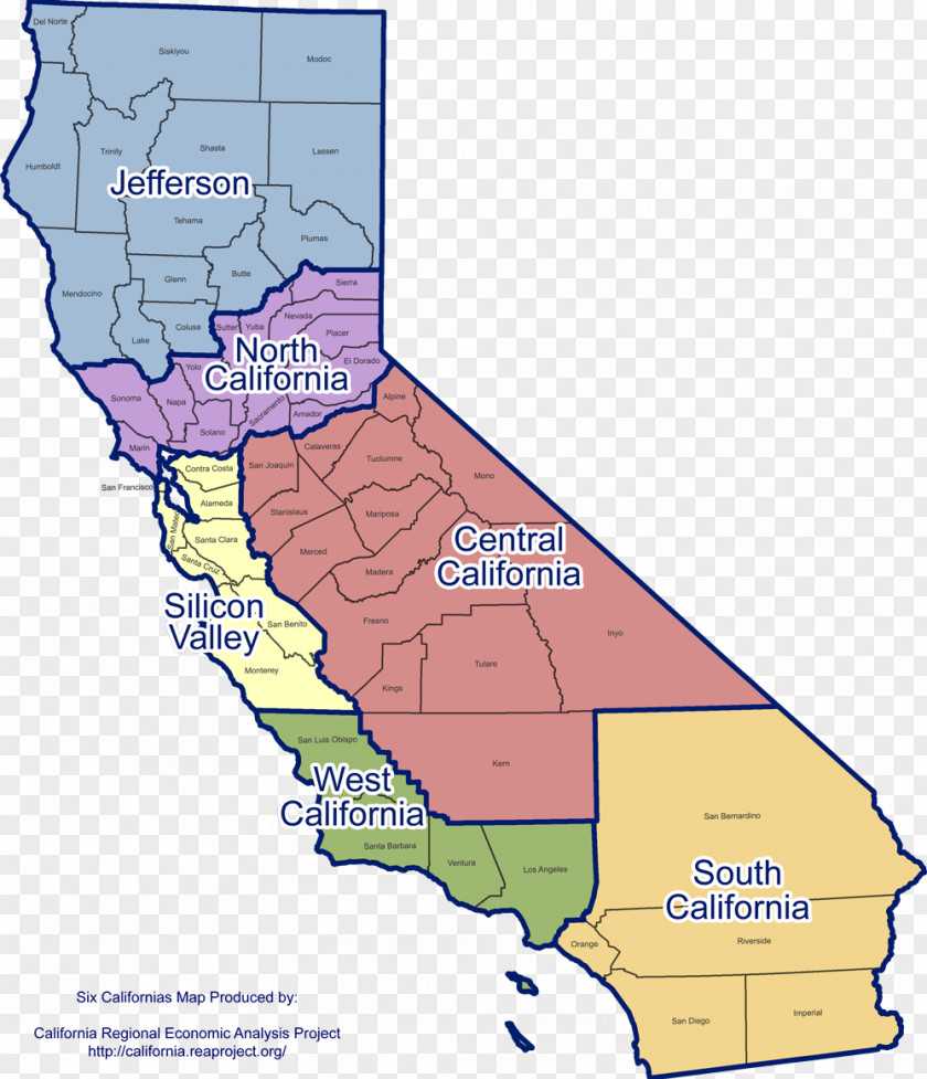 Map Central California Six Californias Silicon Valley PNG