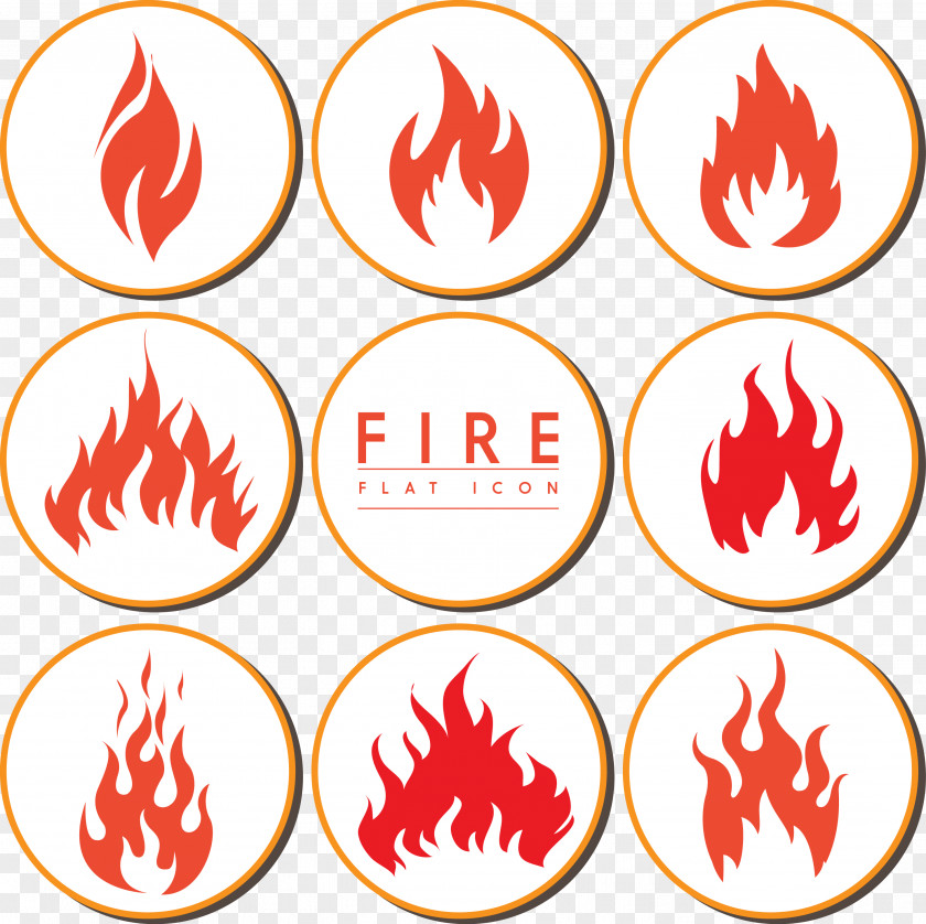 Various Shapes Of Fire Icon Collection PNG